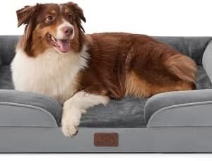 Bedsure Orthopedic Dog Beds Large Sized Dog - Washable Large Dog Cat Bed Waterproof, Comfort Dogs Couch Sofa with Washable Removable Cover, Pet Bed with Nonskid Bottom, Grey, 35" : Pet Supplies