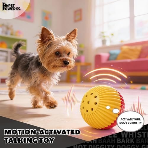 Pet Supplies Pet Toy Balls : Pet Qwerks Animal Sounds Babble Ball - Interactive Chew Dog Toy - Large : - Image 2
