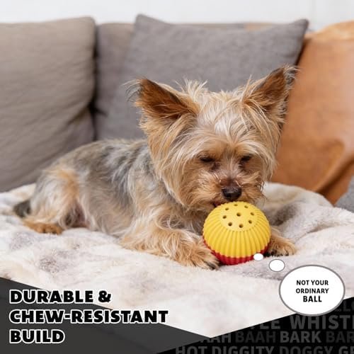 Pet Supplies Pet Toy Balls : Pet Qwerks Animal Sounds Babble Ball - Interactive Chew Dog Toy - Large : - Image 7
