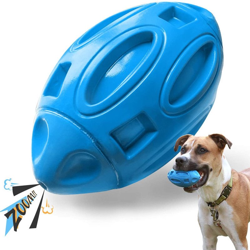 Pet Supplies Dog Toys Rubber Sounding Rugby Wear-Resistant Bite-Resistant Sounding Dog Ball - Image 2