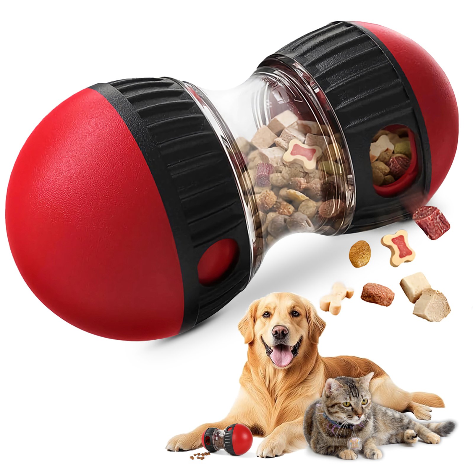 Dog Puzzle Toy, Adjustable Treat Dispensing Ball Food Dispenser Tough Slow Feeder Puppy Enrichment Training Toy Pet Interactive Chase Toys For Small Medium Large Dogs - Image 2